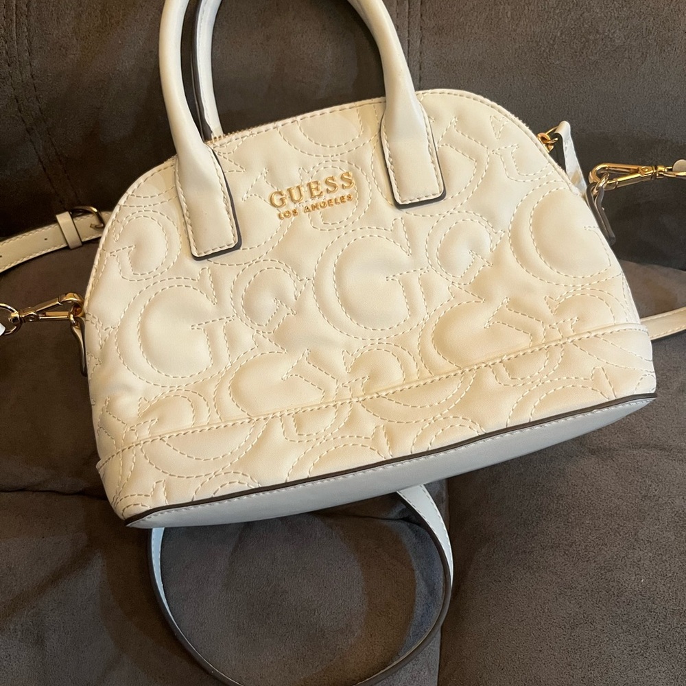 Guess Quilted Cream Satchel